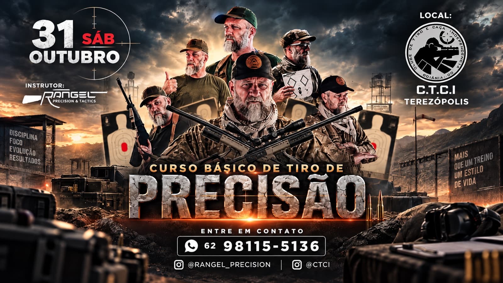 Arte do evento: Curso Básico de Tiro de Precisão com Rangel